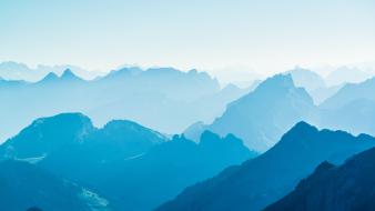 Europe switzerland blue fog hills wallpaper