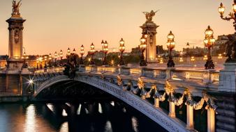 France paris bridges cities city lights