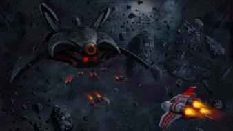 Space battle battles digital art fight futuristic wallpaper