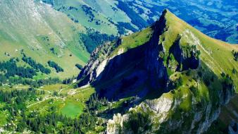 Alps dent de jaman switzerland cliffs forests wallpaper