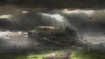 Artwork digital art fantasy landscapes storm wallpaper