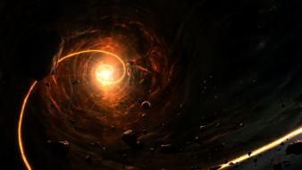 Black hole galaxies outer space planets wallpaper
