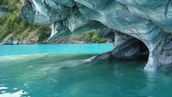 Cathedral marble chile patagonia caves erosion wallpaper