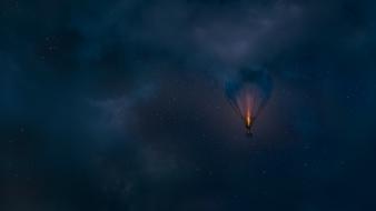 Clouds flight fly hot air balloons night wallpaper