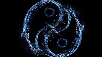 Harmony splashes yin yang wallpaper