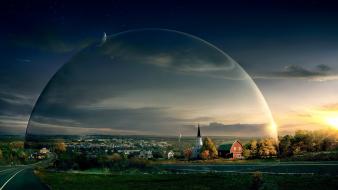 Under the dome cities spheres wallpaper
