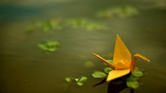 Water origami wallpaper