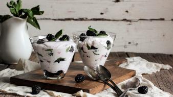 Blackberries desserts food art fruits wallpaper