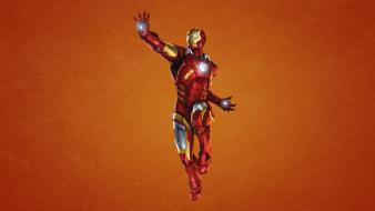 Iron man artwork orange background simple wallpaper