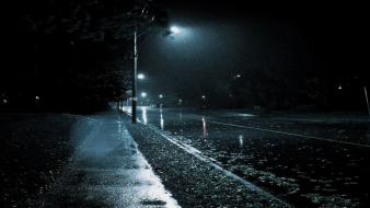 Night rain street wallpaper
