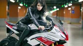 Girl and motorcycle wallpaper