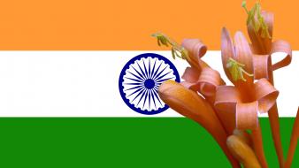 India flags flowers wallpaper