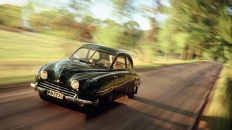 Motion saab blurred cars retro wallpaper