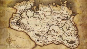 The elder scrolls v skyrim fantasy art maps wallpaper