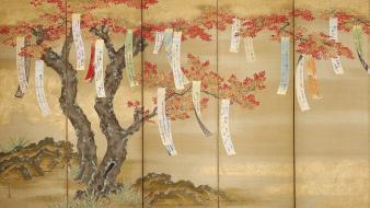Asians japanese artwork beige landscapes wallpaper