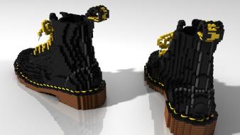 Doc martens legos boots pair white background wallpaper