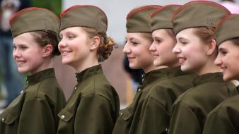Russia army girls military soldiers uniforms wallpaper