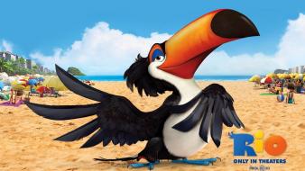 3d rio abstract animated toucans wallpaper