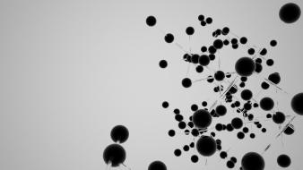 Abstract connecting rods monochrome simple background spheres wallpaper