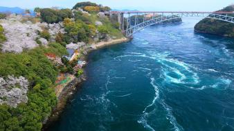 Bay bridge japan bridges coast landscapes wallpaper