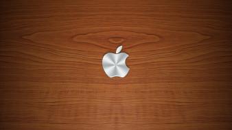 Mac os x logos textures wood wallpaper