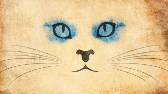 Animals artwork blue eyes cat cats