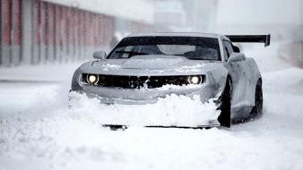 Chevrolet camaro ss cars snow winter wallpaper