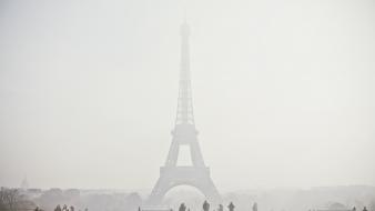 Eiffel tower france paris fog mist wallpaper