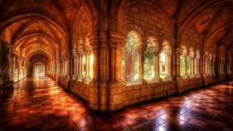 Hdr photography architecture bows buildings corridor wallpaper