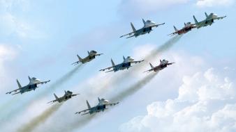 69 mig-29 fulcrum aircraft jets skies wallpaper