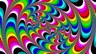 Abstract artwork multicolor psychedelic spirals wallpaper