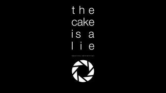 Portal cake the is a lie video games wallpaper