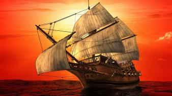 Sailing ship sail sea wallpaper