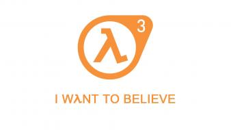 Half-life typography hope believe white background