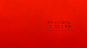 Minimalistic red text simplistic simple background wallpaper