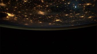 Night lights earth space wallpaper