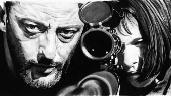 White movies leon the professional weapons actors wallpaper