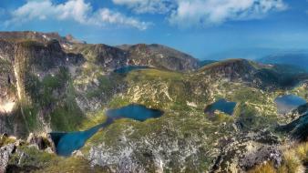 Bulgaria deva clouds grass lakes wallpaper