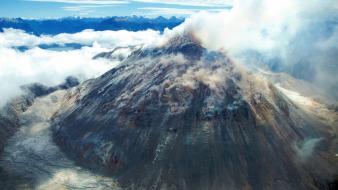 Chaiten chile patagonia volcano clouds wallpaper