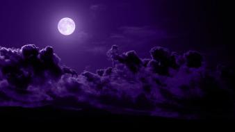 Moon clouds nature night skyscapes wallpaper