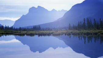 Banff national park canada lakes reflections wallpaper