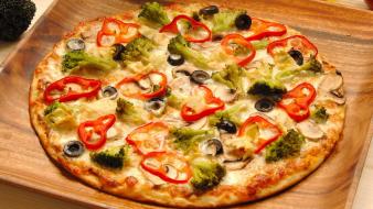 Food peppers pizza wallpaper