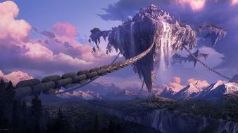 Lineage artwork canyon chains forests wallpaper
