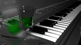 Absinthe alcohol gray background liquor piano