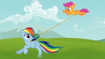 Friendship is magic rainbow dash scootaloo fly wallpaper