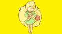 Blondes dress anime girls yellow background c.c. lemon wallpaper