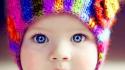 Multicolor baby babies hats colors woolen wallpaper