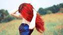 Women nature red dress redheads wallpaper