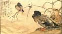 Birds ducks japanese artwork kitagawa utamaro wallpaper