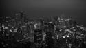 Cityscapes lights buildings grayscale wallpaper